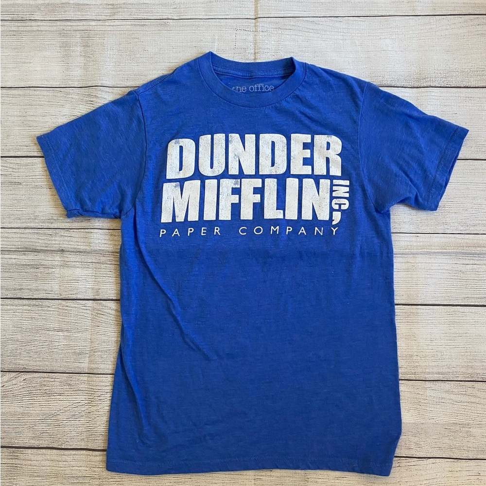 The Office Dunder Mifflin Paper Company Blue T-shirt Unisex - Picture 5 of 5